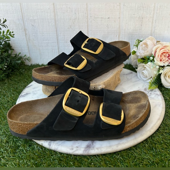 BIRKENSTOCK Arizona Big Buckle Nubuk Leather
Color: Black women Sz 40 US 9-95 - Picture 7 of 16